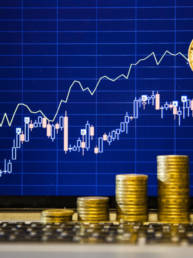 Financial,Growth,Concept,With,Golden,Bitcoins,Ladder,On,Forex,Chart